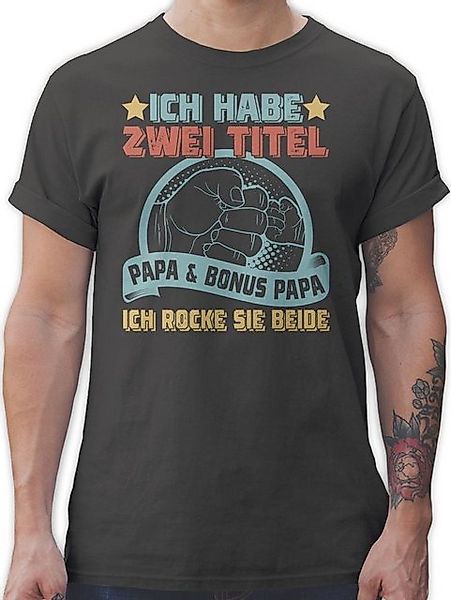 Shirtracer T-Shirt Ich habe zwei Titel - Papa und Bonus Papa - Geschenk Bes günstig online kaufen