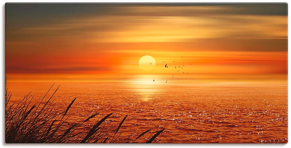 Artland Wandbild "Sonnenuntergang über dem Meer" Sonnenaufgang & -untergang günstig online kaufen