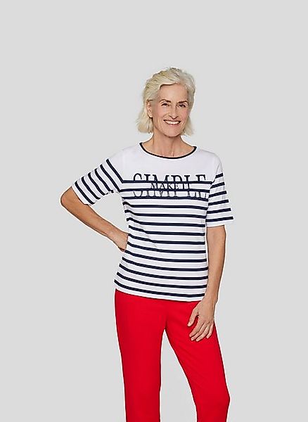 Rabe Rundhalsshirt im Streifen-Design und mit Letter-Print günstig online kaufen