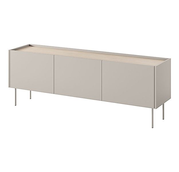 Lomadox Lowboard DELFT-141, in kaschmir und Eiche, 170 cm breit, grifflos günstig online kaufen