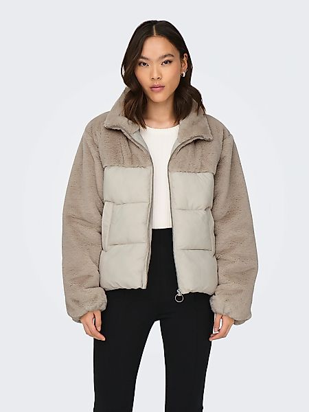 ONLY Steppjacke "ONLWANJA – Jacke mit Plüschdetails und hohem Kragen", regu günstig online kaufen