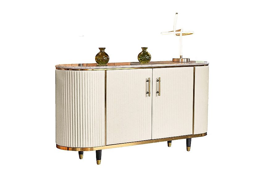 KAWOLA Sideboard MARIA, Marmorplatte Kunstleder verschiedene günstig online kaufen
