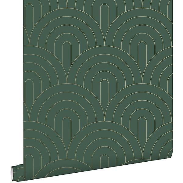 ESTAhome Tapete Art Decó Muster Smaragdgrün 53 cm x 10.05 m günstig online kaufen
