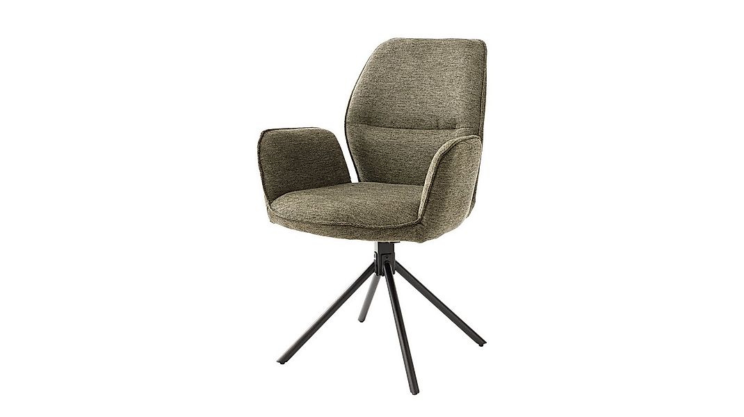 Massivart® Polsterstuhl drehbar, Esszimmerstuhl, Chenille-Optik, Armlehne, günstig online kaufen