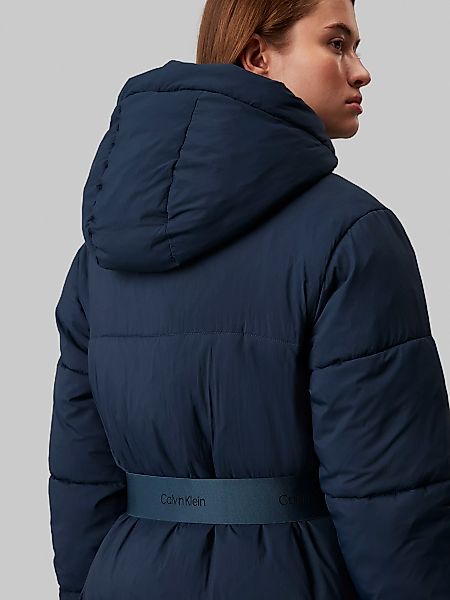 Calvin Klein Jeans Steppjacke "LOGO BELT LONG PUFFER", mit Kapuze, mit Gürt günstig online kaufen