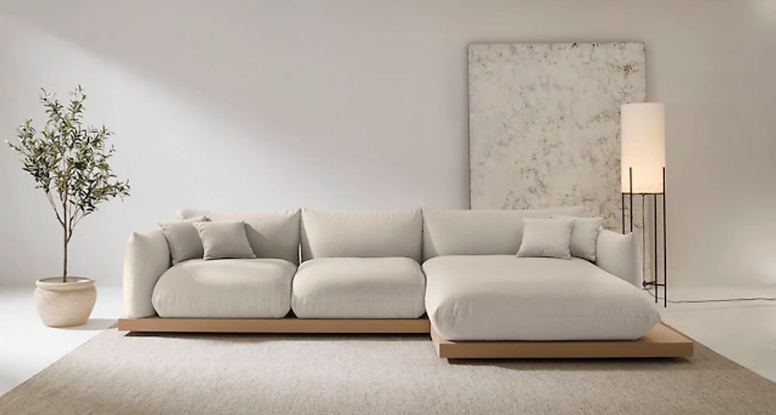 OTTO home Ecksofa »Kalix, Polsterecke mit kräftigem Holz-Plateau, moderne C günstig online kaufen