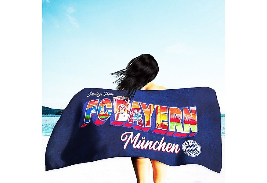 BERONAGE Strandtücher FC Bayern München Badetuch Greetings from Bavaria 90x günstig online kaufen
