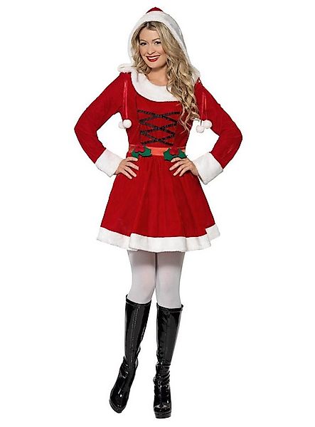 Smiffys Kostüm Weihnachtsfrau Kostüm Kleid Faschingskostüm Damen, Weihnacht günstig online kaufen