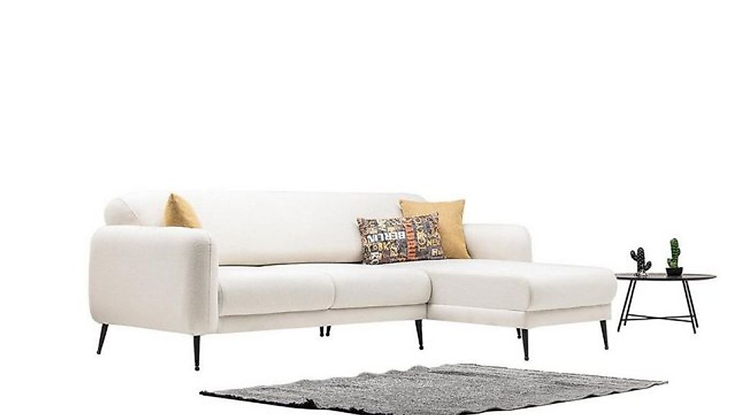 JVmoebel Ecksofa Weiß Eckcouch Textil Ecklounge Couch Sofa, 1 Teile, Made i günstig online kaufen