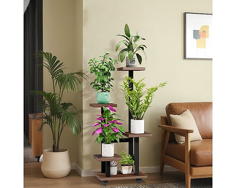 Simloveve Blumenständer Pflanzenständer aus Holz und Metall Pflanzentreppe günstig online kaufen