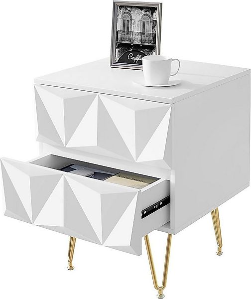 EUGAD Nachttisch (2-St., 2er Set), Nachtschrank mit 2 Schubladen günstig online kaufen