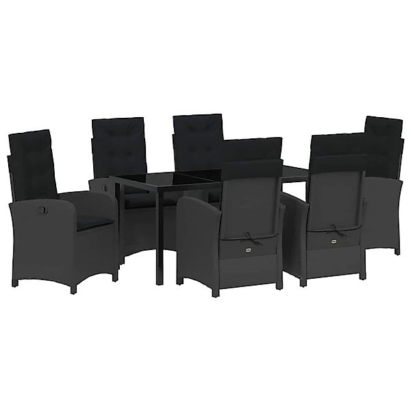 vidaXL Garten Essgruppe 7-Tlg Schwarz Poly Rattan 3380264 günstig online kaufen