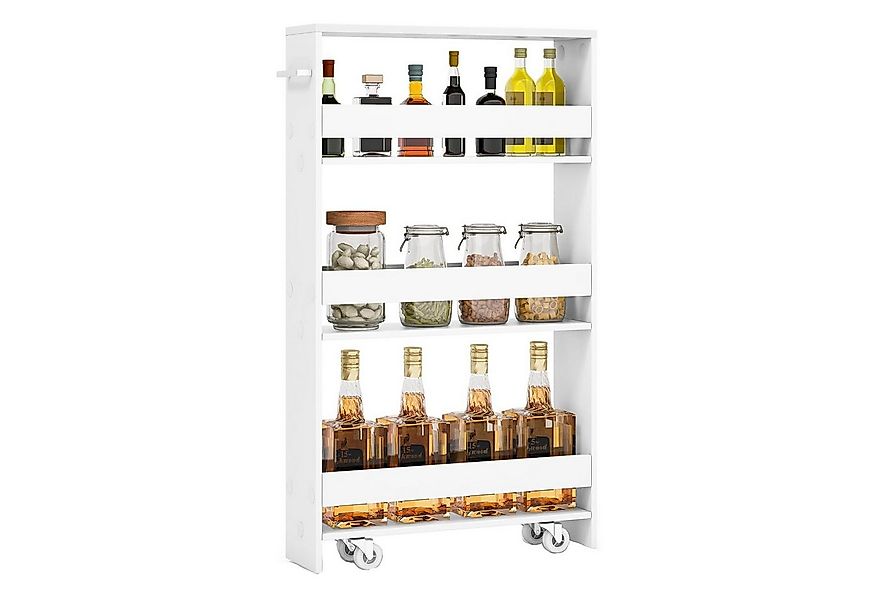 KOMFOTTEU Regalwagen Nischenregal, 4 Ebenen, mit Griff günstig online kaufen