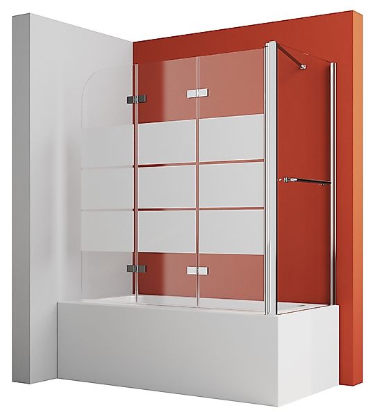 Boromal Duschwand für Badewanne Badewannenaufsatz Badewannenfaltwand günstig online kaufen