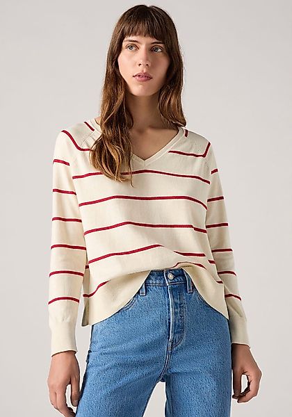 Levis Longpullover "PETAL VNECK SWEATER" mit Rippbündchen günstig online kaufen