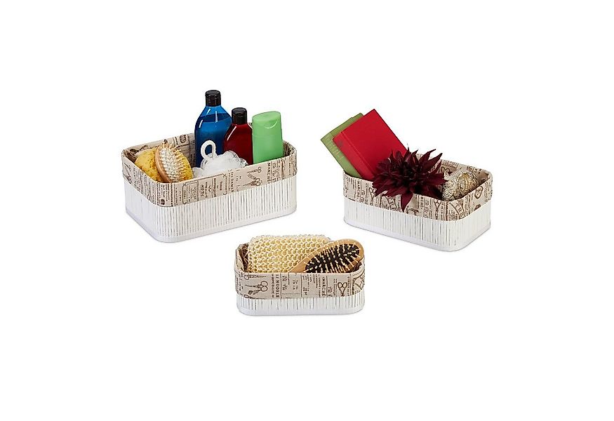 relaxdays Aufbewahrungskorb 3er Set aus Bambus günstig online kaufen