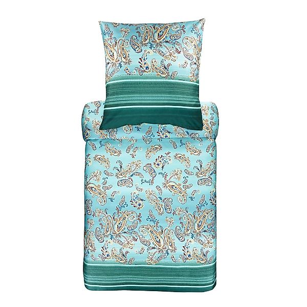 Bettwäsche Bassetti Mako Satin Tosca V1 smaragdgrün mint 135x200 günstig online kaufen