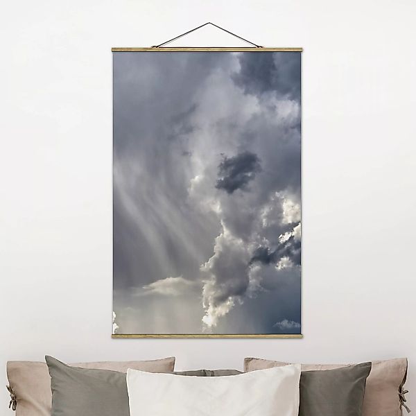 Stoffbild mit Posterleisten Wilde Wolken günstig online kaufen