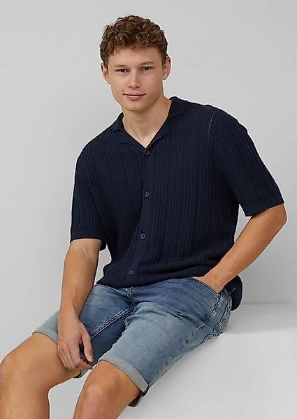 QS Kurzarmhemd Regular Fit: Gestricktes Resorthemd mit Struktur günstig online kaufen