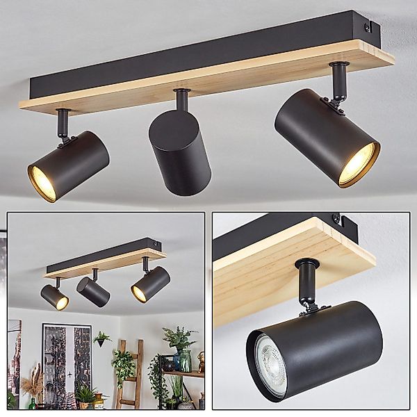 hofstein Deckenleuchte Deckenlampe aus Metall/Holz in günstig online kaufen
