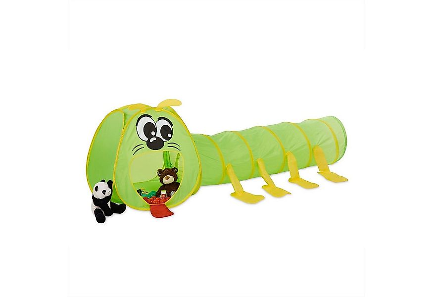relaxdays Spieltunnel Kinder Krabbeltunnel Raupe günstig online kaufen