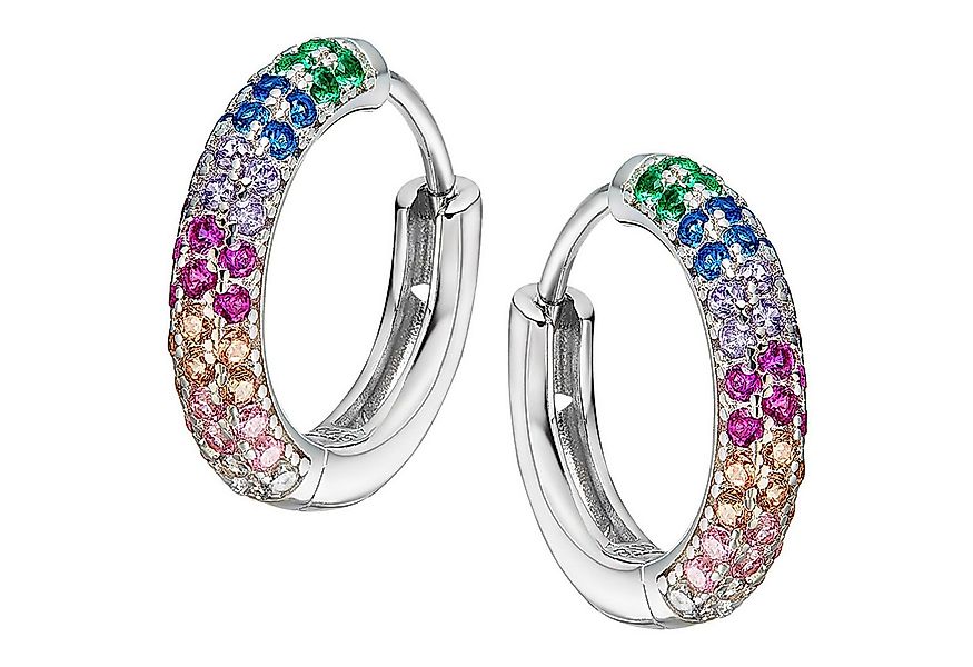 LOTUS SILVER Paar Creolen LOTUS Silver Zirkoniastein 925 Silber (Creolen), günstig online kaufen