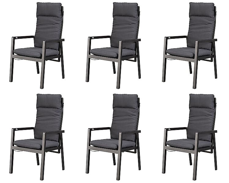 Gardissimo Gartenstuhl 6 er Set Ontario Lounge Stuhl Dining Alu Move Stapel günstig online kaufen