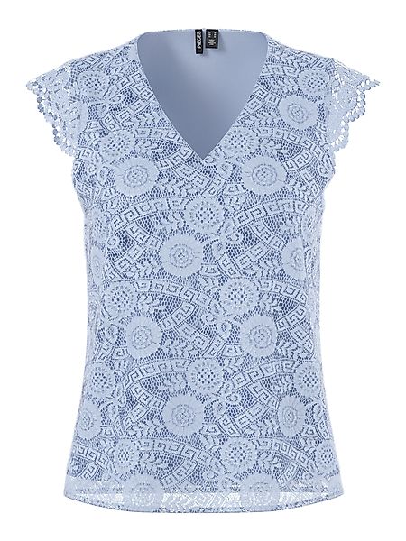 pieces Spitzentop PCOLLINE SL LACE V-NECK günstig online kaufen