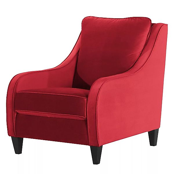 home24 Maison Belfort Sessel Wingen I Rot Samt 75x85x94 cm (BxHxT) günstig online kaufen