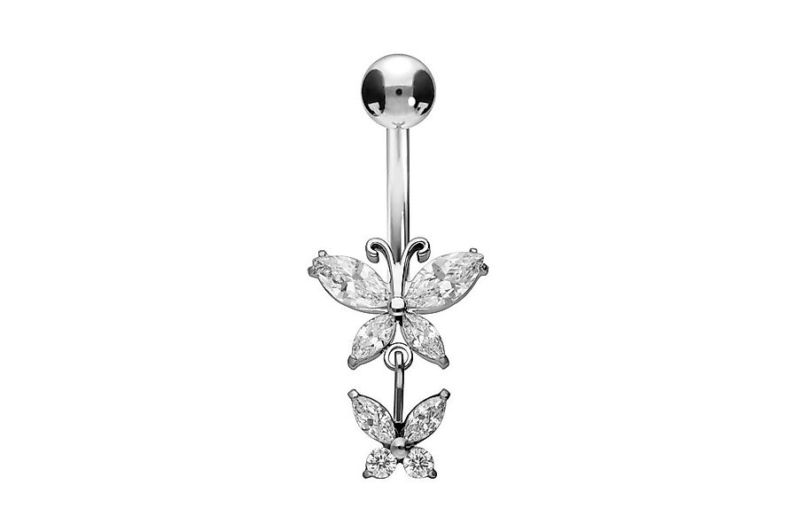 PIERCINGLINE Bauchnabelpiercing Titan Bananabell mit Innengewinde 2 KRISTAL günstig online kaufen