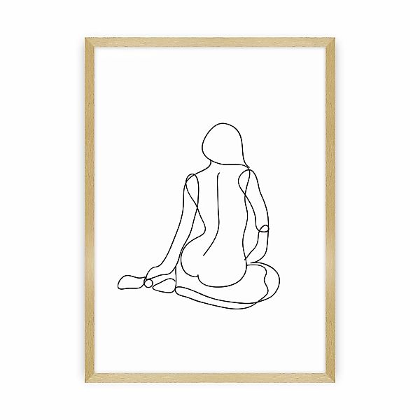 Poster Figure Line I, 70 x 100 cm , Ramka: Złota günstig online kaufen