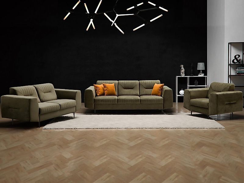 Beautysofa Polstergarnitur im modernen Stil auf hohen Metallbeinen VENEZIA, günstig online kaufen