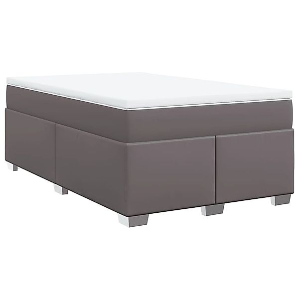 vidaXL Boxspringbett, Boxspringbett mit Matratze Grau 120x190 cm Kunstleder günstig online kaufen