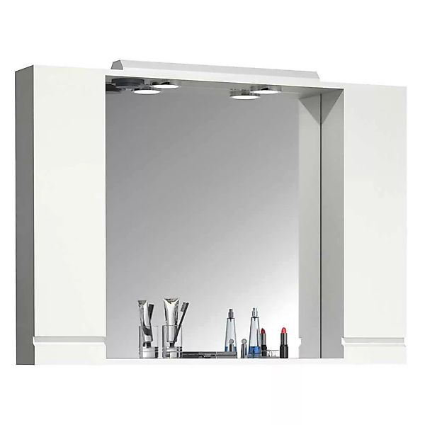 Badezimmer Schrank mit Spiegel in Weiß 100 cm breit - 71 cm hoch günstig online kaufen