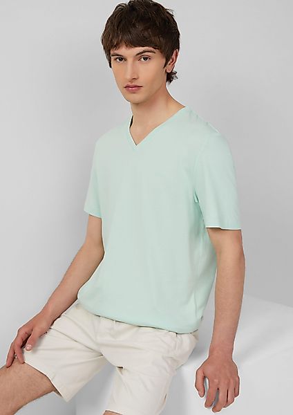 s.Oliver Kurzarmshirt Jersey-T-Shirt mit V-Ausschnitt und günstig online kaufen