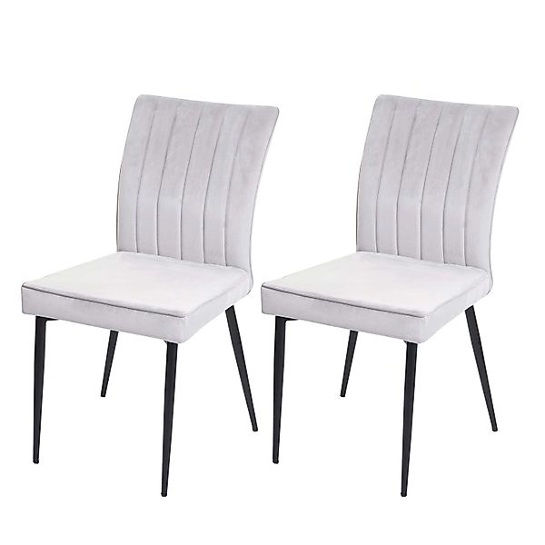CHEFGASTRO Esszimmerstuhl 2er-Set 88x50x64cm Sitzhöhe 48cm Samt Metall Hell günstig online kaufen