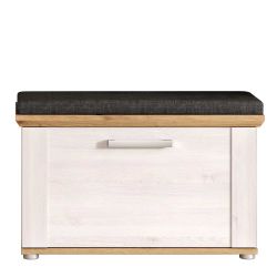 Schuhbank Sitzbank Flur in Wildeichefarben und Weiß 80 cm breit günstig online kaufen