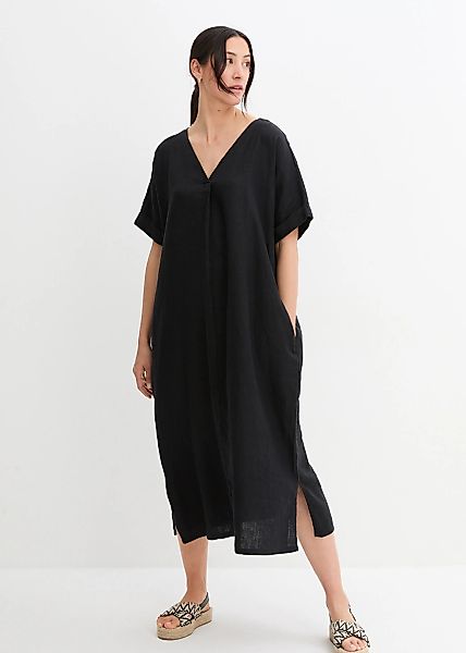 bonprix Tunikakleid "Kaftan-Kleid aus reinem Leinen" für eleganten Look, au günstig online kaufen