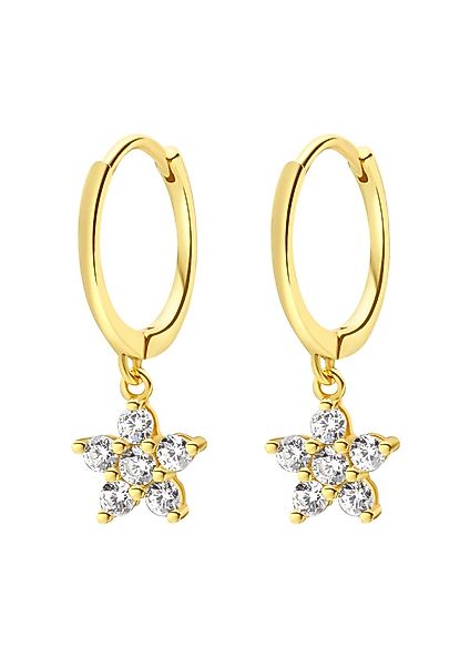 Hey Happiness Paar Creolen Blume Silber günstig online kaufen