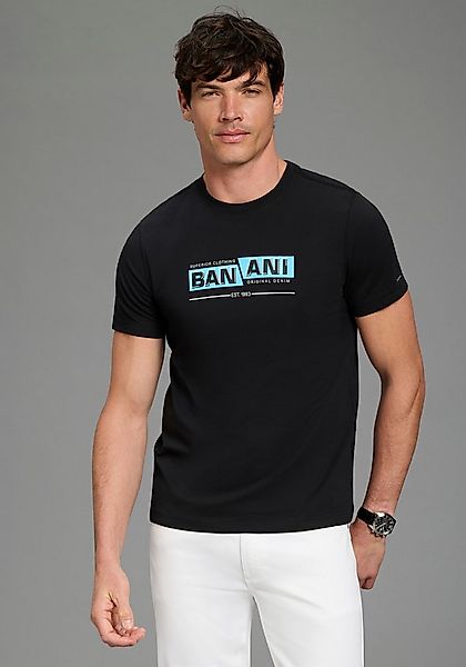 Bruno Banani T-Shirt schmale Passform, Halbarmshirt, bedruckte Optik günstig online kaufen