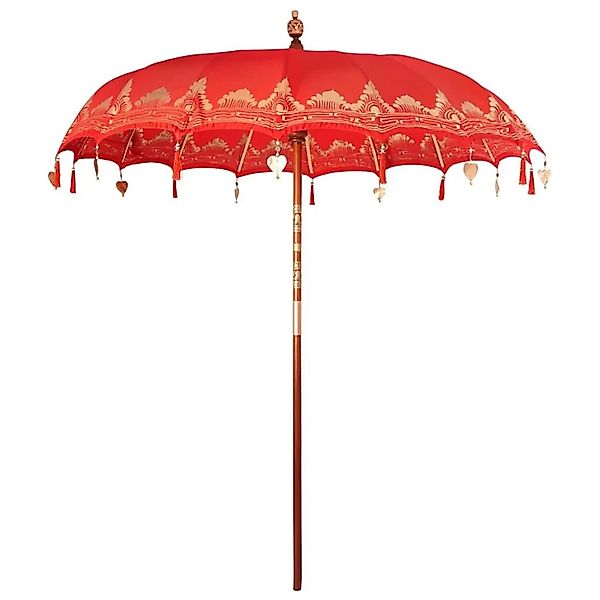 vidaXL Balinesischer Sonnenschirm Rot 215 x 215 x 260 cm 42006459 günstig online kaufen