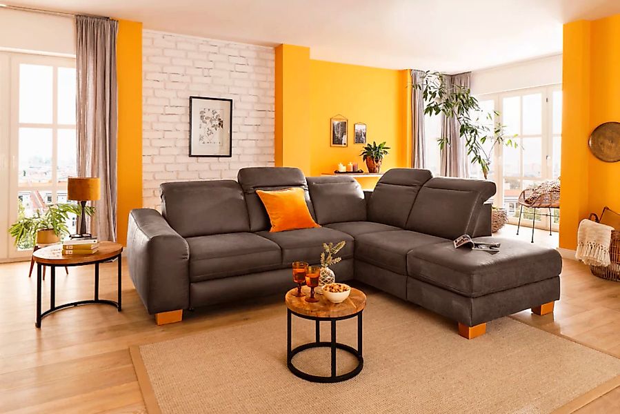 Home affaire Ecksofa "Dundee L-Form", wahlweise mit Kopfteilverstellung und günstig online kaufen
