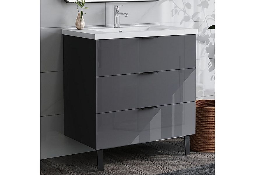 duschspa Waschtisch Badmöbel Set Waschbecken mit Unterschrank Badezimmer Mö günstig online kaufen