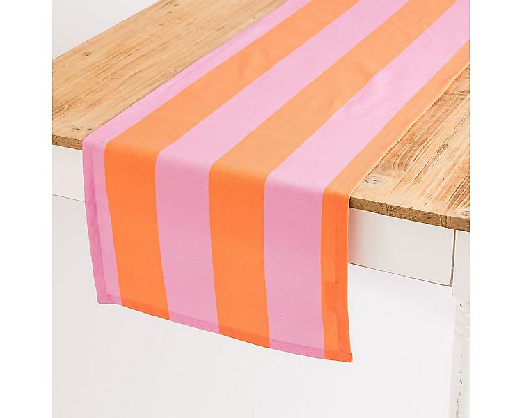 SCHÖNER LEBEN. Tischläufer Tischläufer Streifen orange pink 40x160cm von SC günstig online kaufen