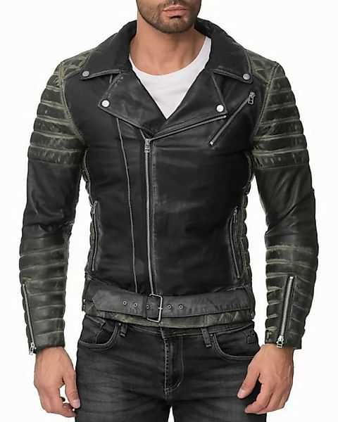 Reichstadt Lederjacke Herren Echtleder Jacke RS001 Fungi Grün XXL im Bikers günstig online kaufen