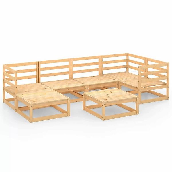 vidaXL 7-tlg Garten-Lounge-Set Massivholz Kiefer Modell 9 günstig online kaufen