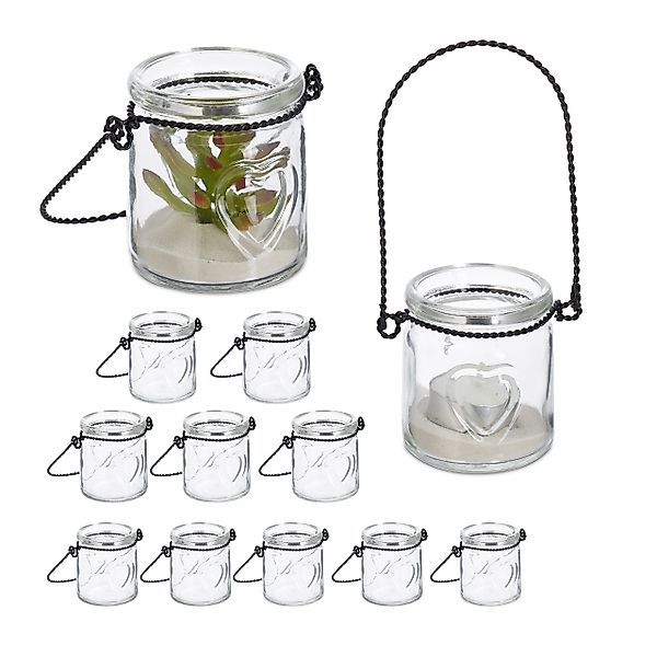 relaxdays Windlicht Transparentes Windlicht im 12er günstig online kaufen