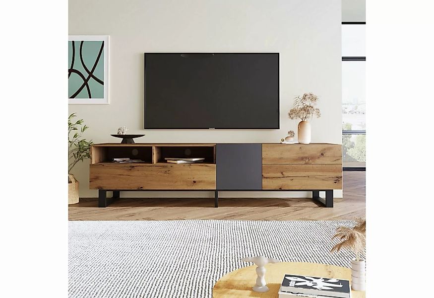 Celya TV-Schrank Moderne Farbe passend Holz Maserung TV Schrank 180cm stabi günstig online kaufen