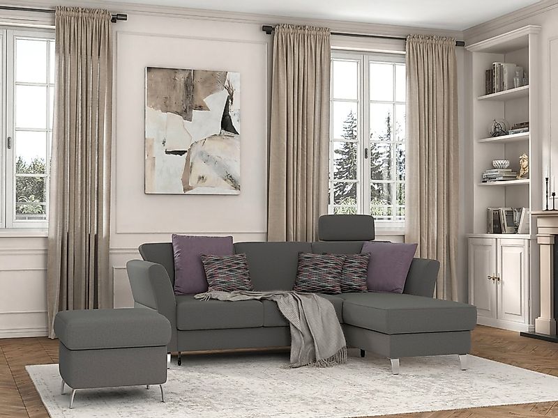 sit&more Ecksofa "Visby L-Form" wahlweise mit Bettfunktion und Bettkasten, günstig online kaufen