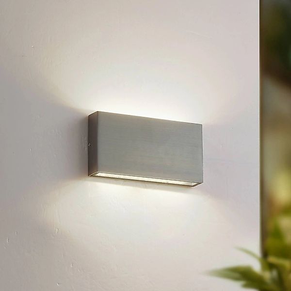 Lindby LED-Außenwandlampe Jarte, grau, Metall, 17cm, IP54 günstig online kaufen